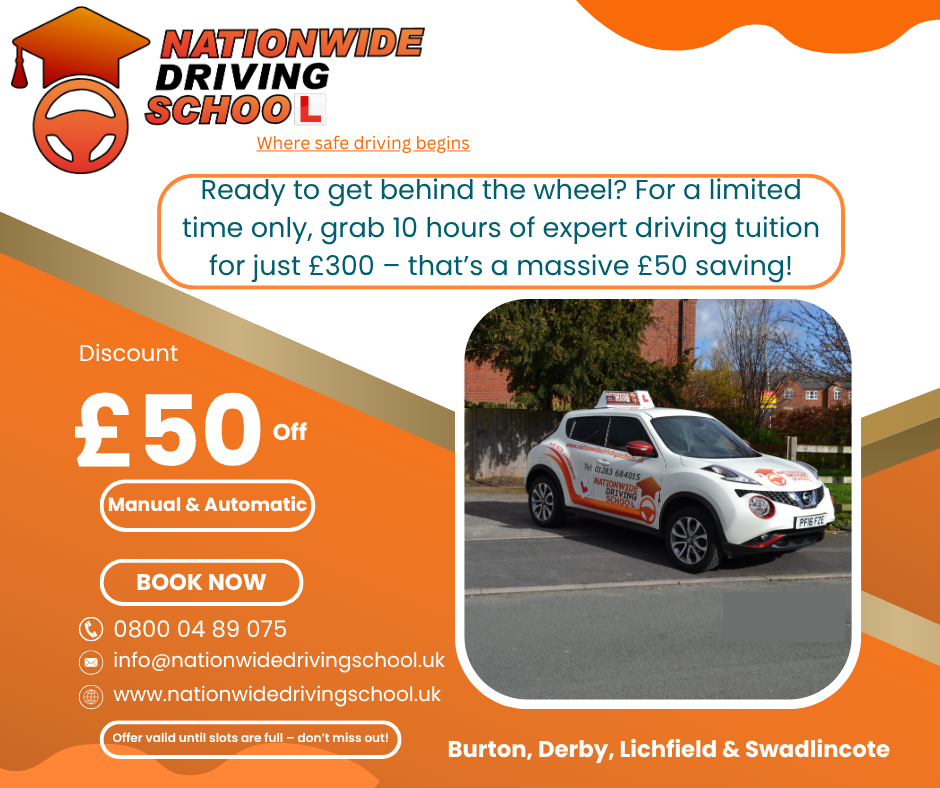Green and Orange Modern Driving School Facebook Post