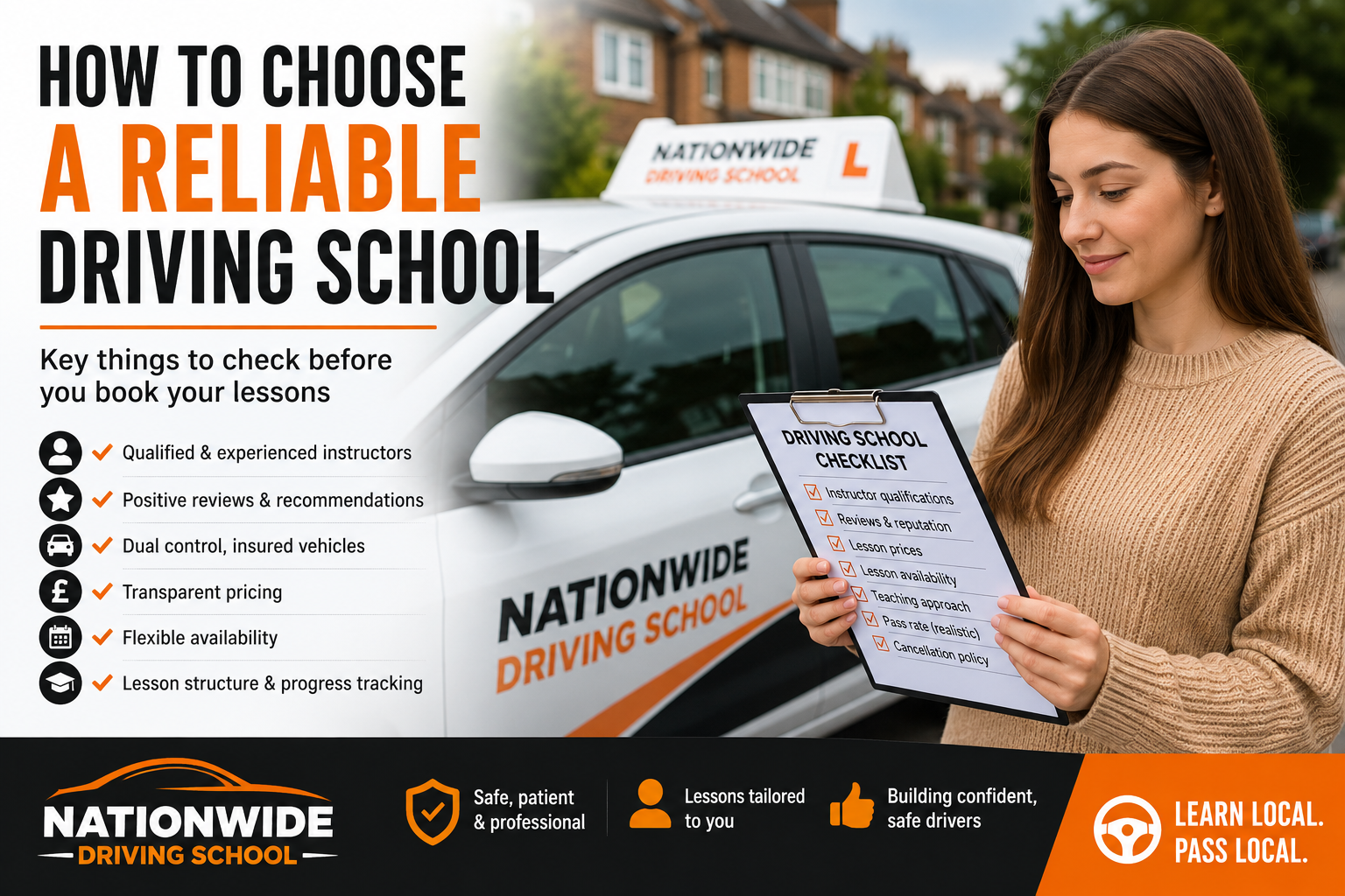 Learner choosing a reliable driving school in Burton, Derby or Uttoxeter